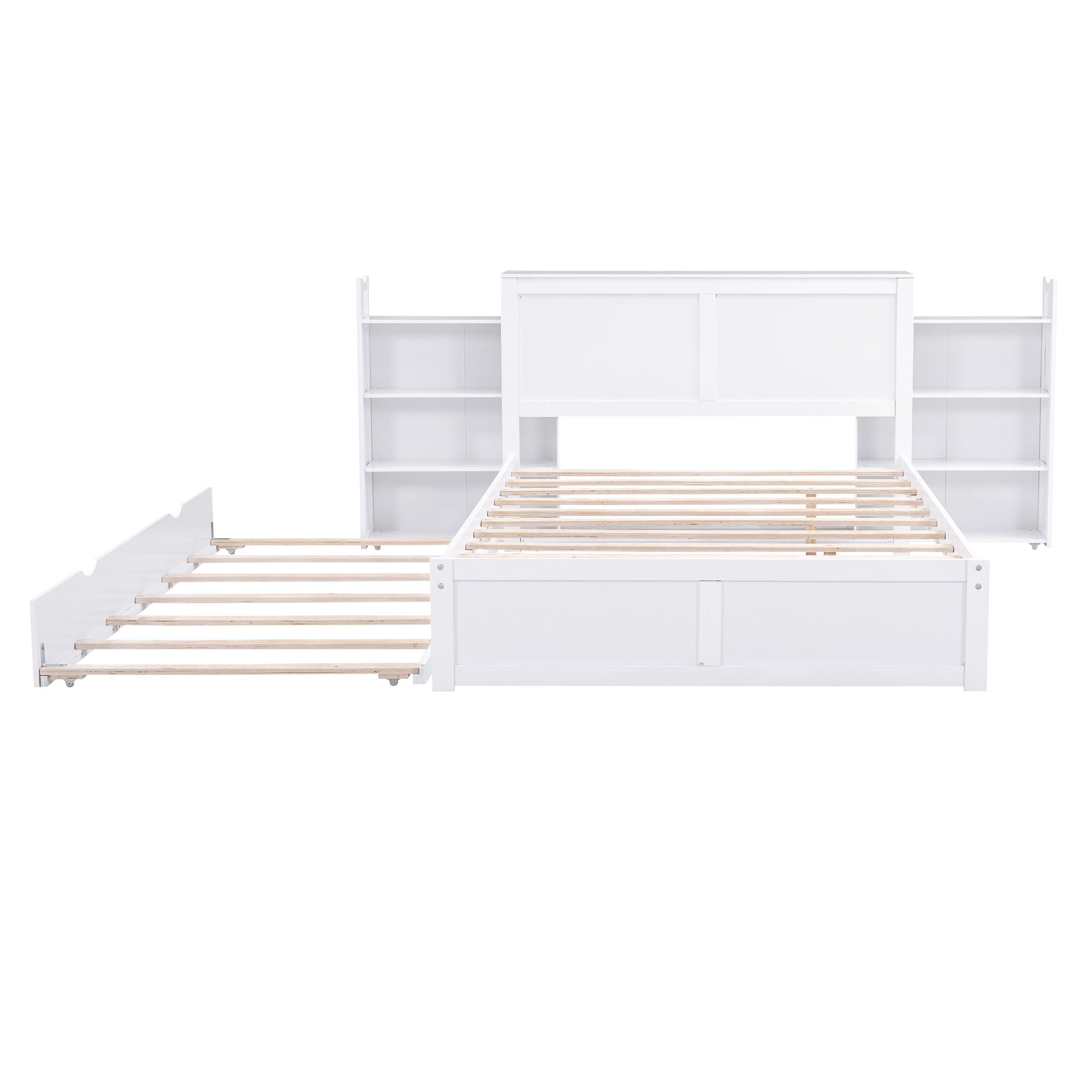 Storage Platform Bed With Pull Out Shelves And Trundle by Unique Piece Furniture