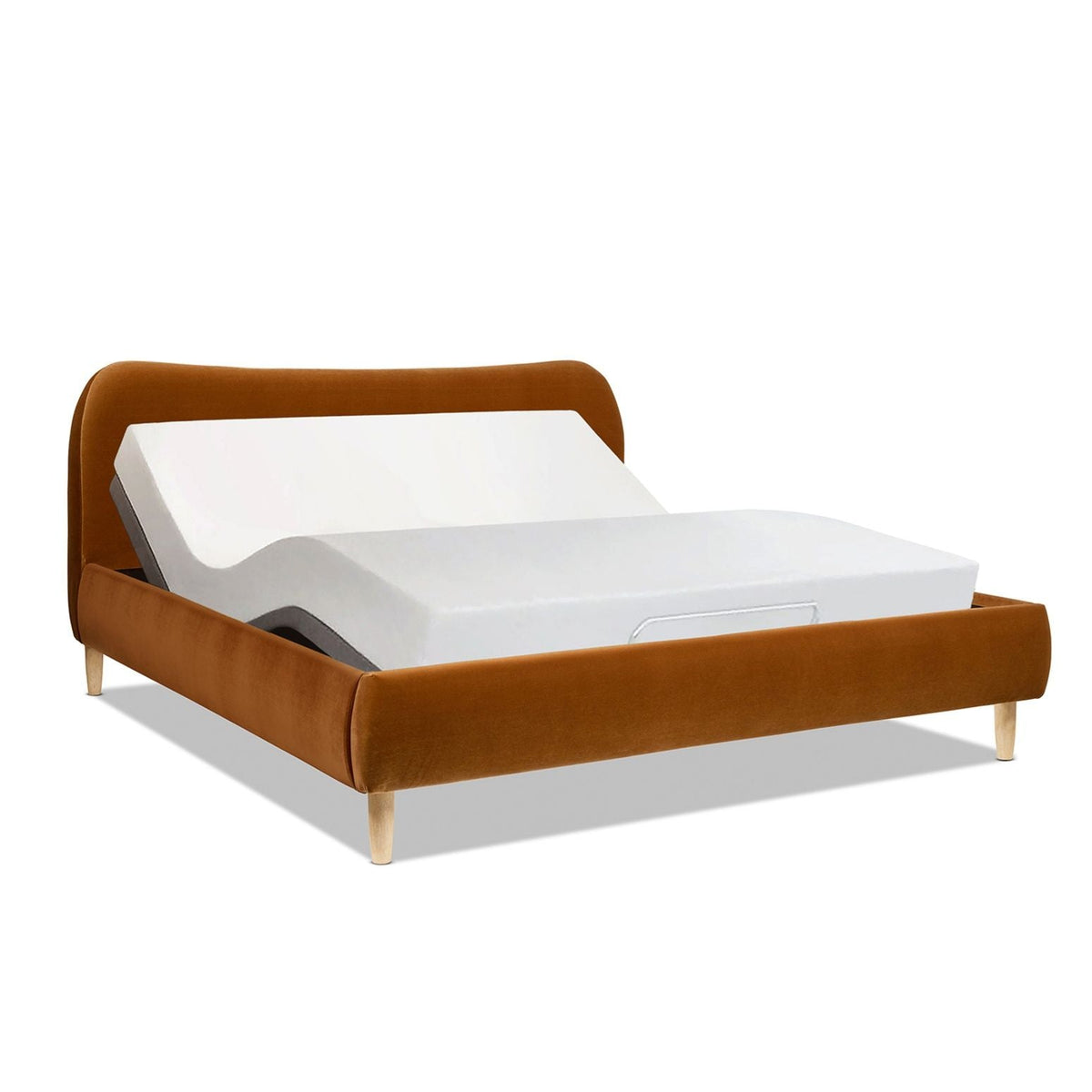 Roman - Curved Headboard Upholstered Platform Bed by Unique Piece Furniture