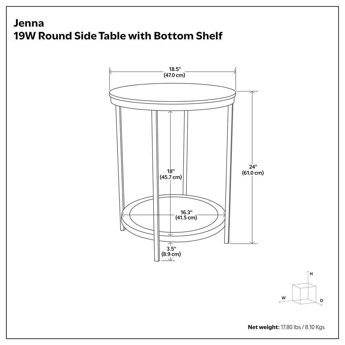 Jenna - Handcrafted Round Side Table by Unique Piece Furniture