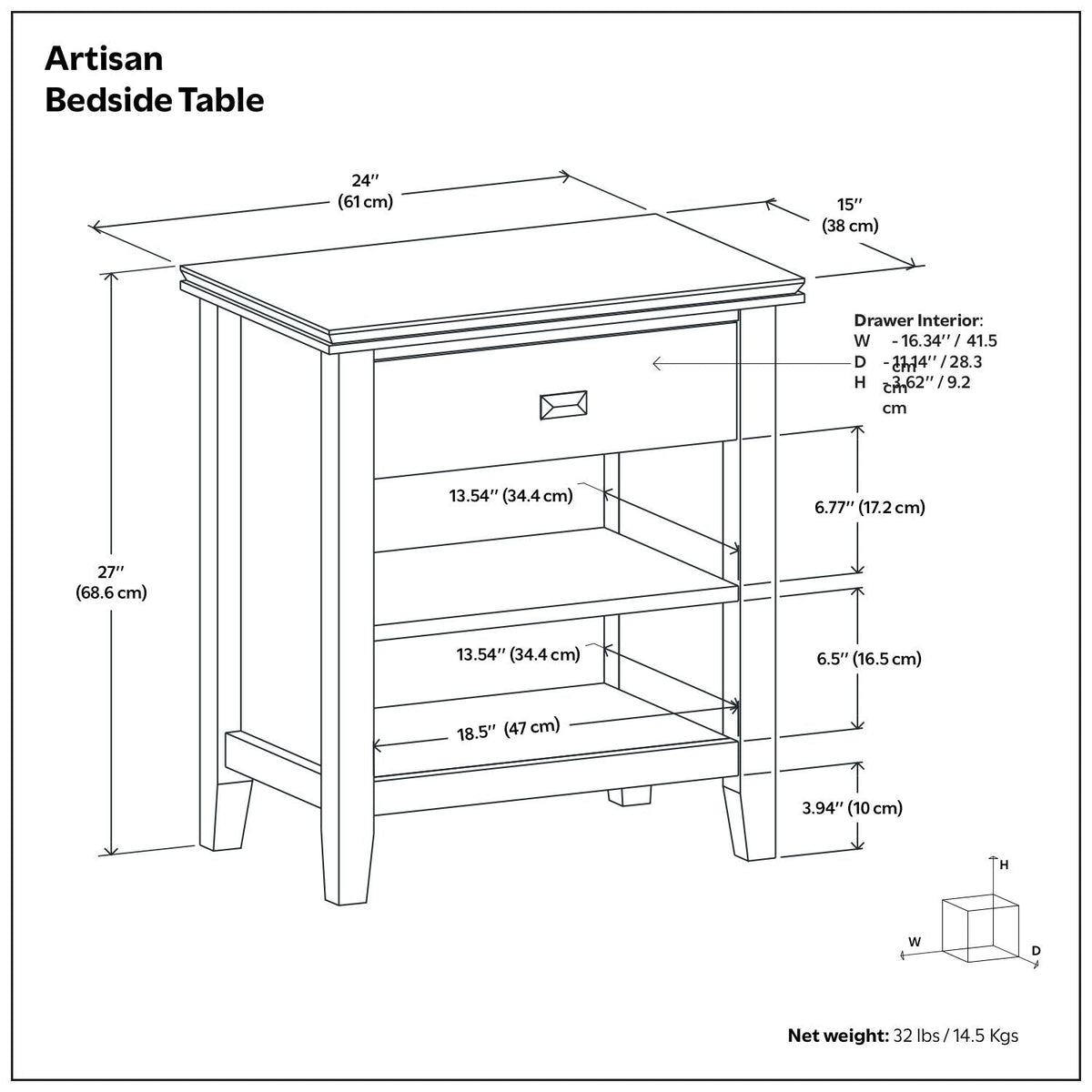 Artisan - Handcrafted Bedside Table by Unique Piece Furniture