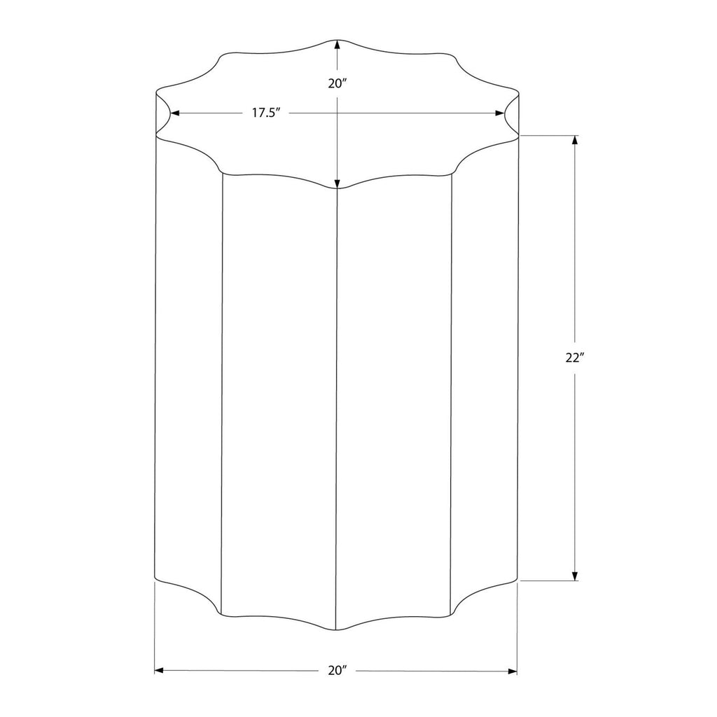 Drum Accent Side Table, Stylish Scalloped Design by Unique Piece Furniture