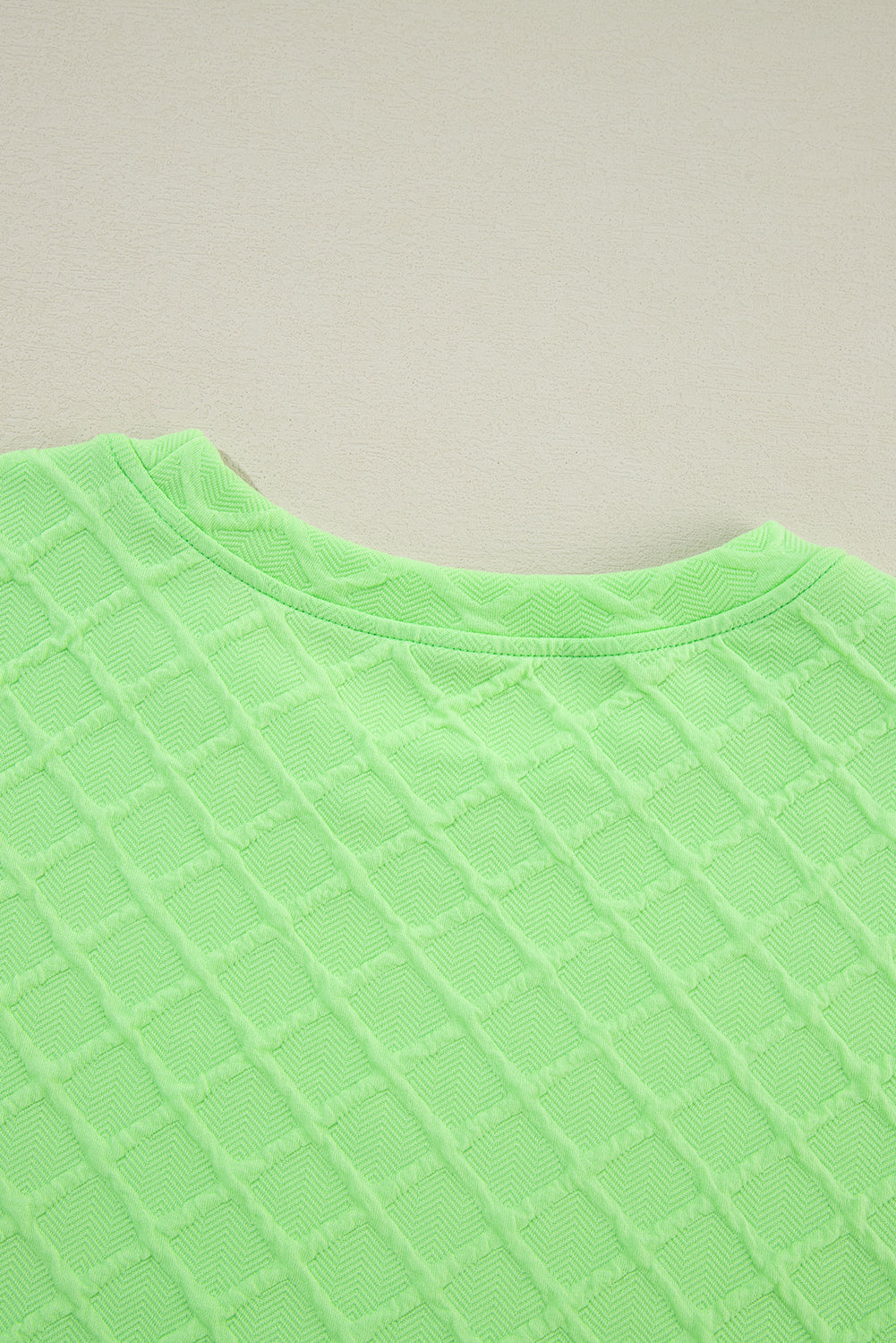 Light Green Checkered Textured Tee and Drawstring Shorts by Wild and Free Boutique