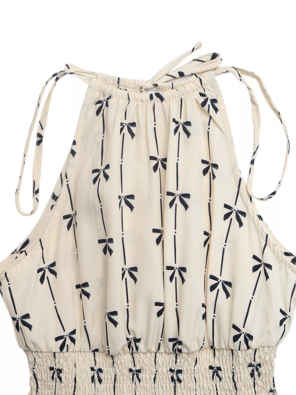 Bow Print Smocked Halter Neck Romper by Be Bliss Boutique
