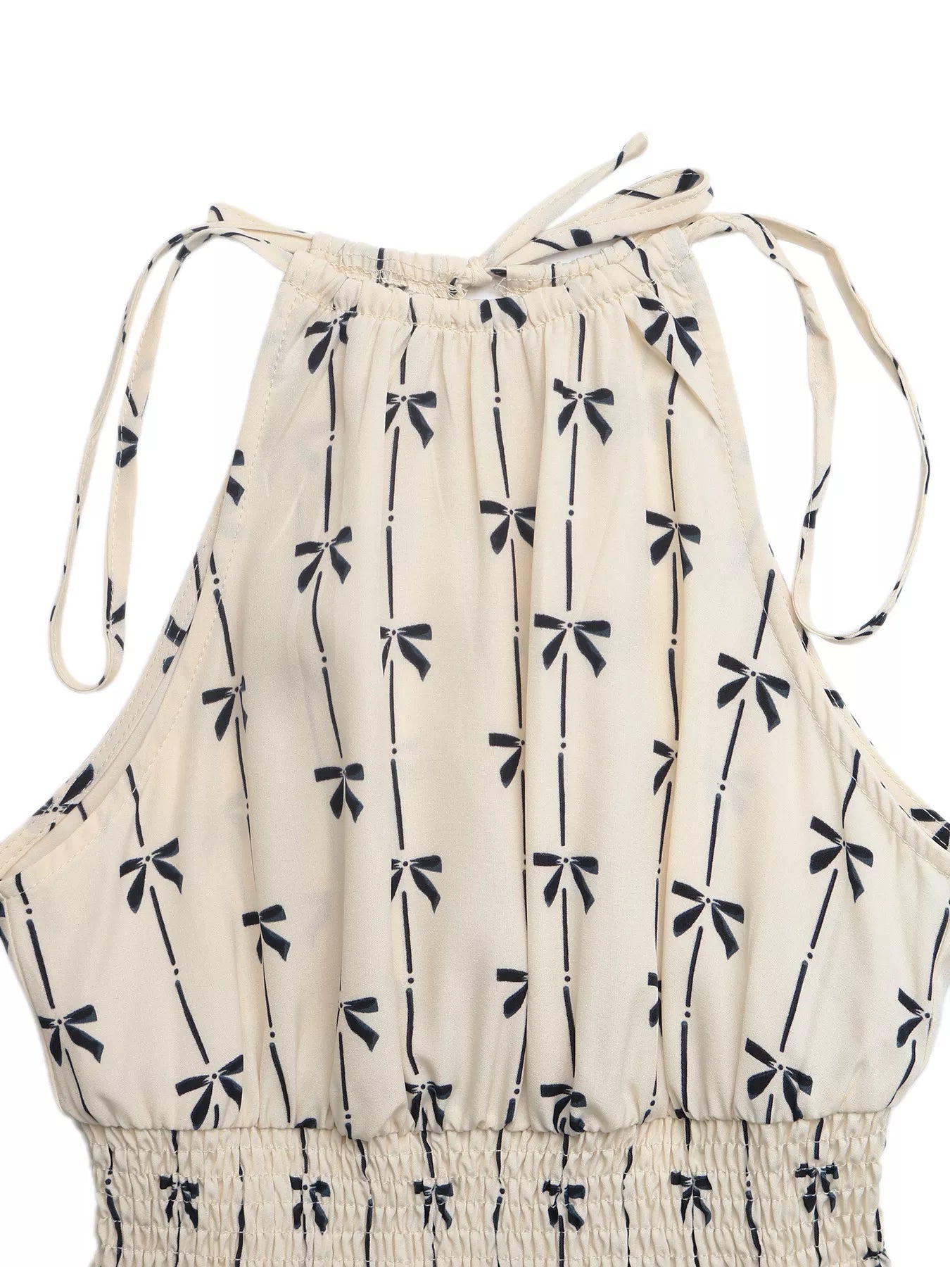 Bow Print Smocked Halter Neck Romper by Be Bliss Boutique
