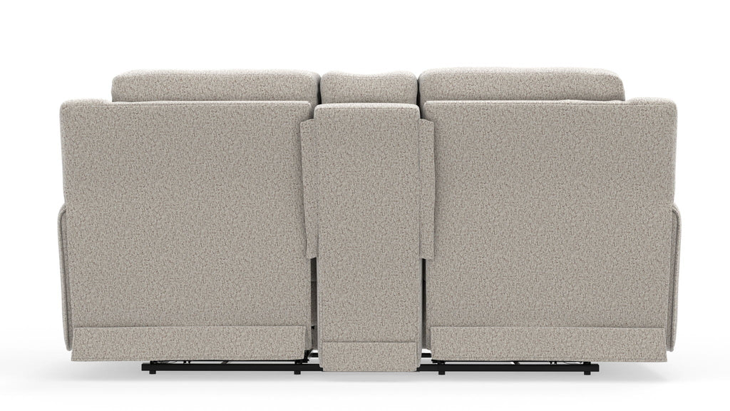 Micah - Power Headrest Power Deep Seat Reclining Console Loveseat - Oatmeal by Unique Piece Furniture