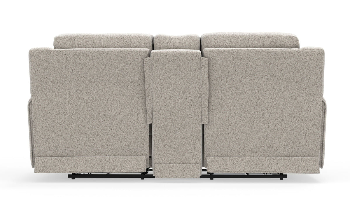 Micah - Power Headrest Power Deep Seat Reclining Console Loveseat - Oatmeal by Unique Piece Furniture