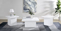 Devar 3-piece Square Coffee End Table Set White High Gloss by Unique Piece Furniture