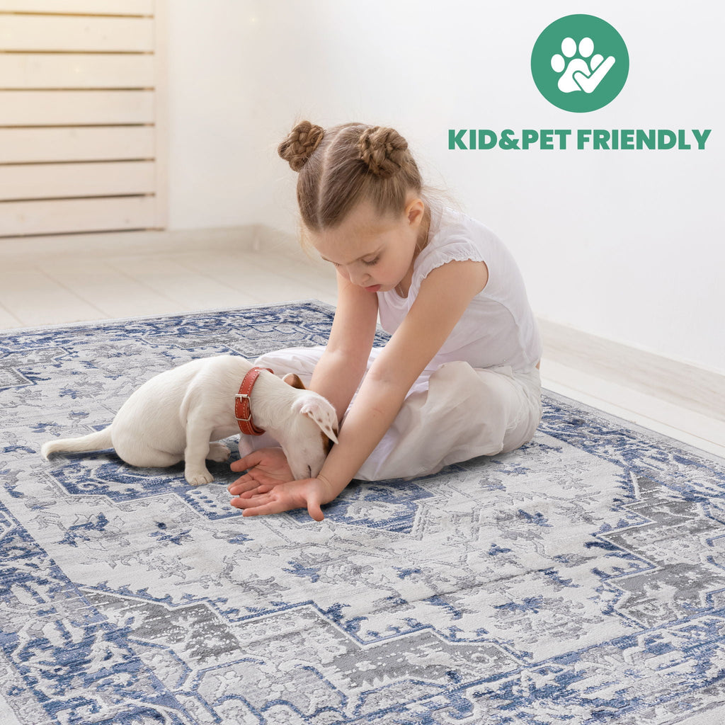 Marfi - 8' X 10' Oriental Area Rug - Blue / Gray by Unique Piece Furniture