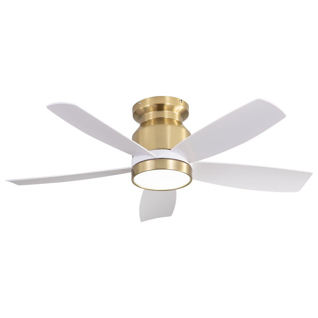 Flush Mount Ceiling Fan With LED Light 22W And Remote Control Blades / Body, DC Motor by Unique Piece Furniture