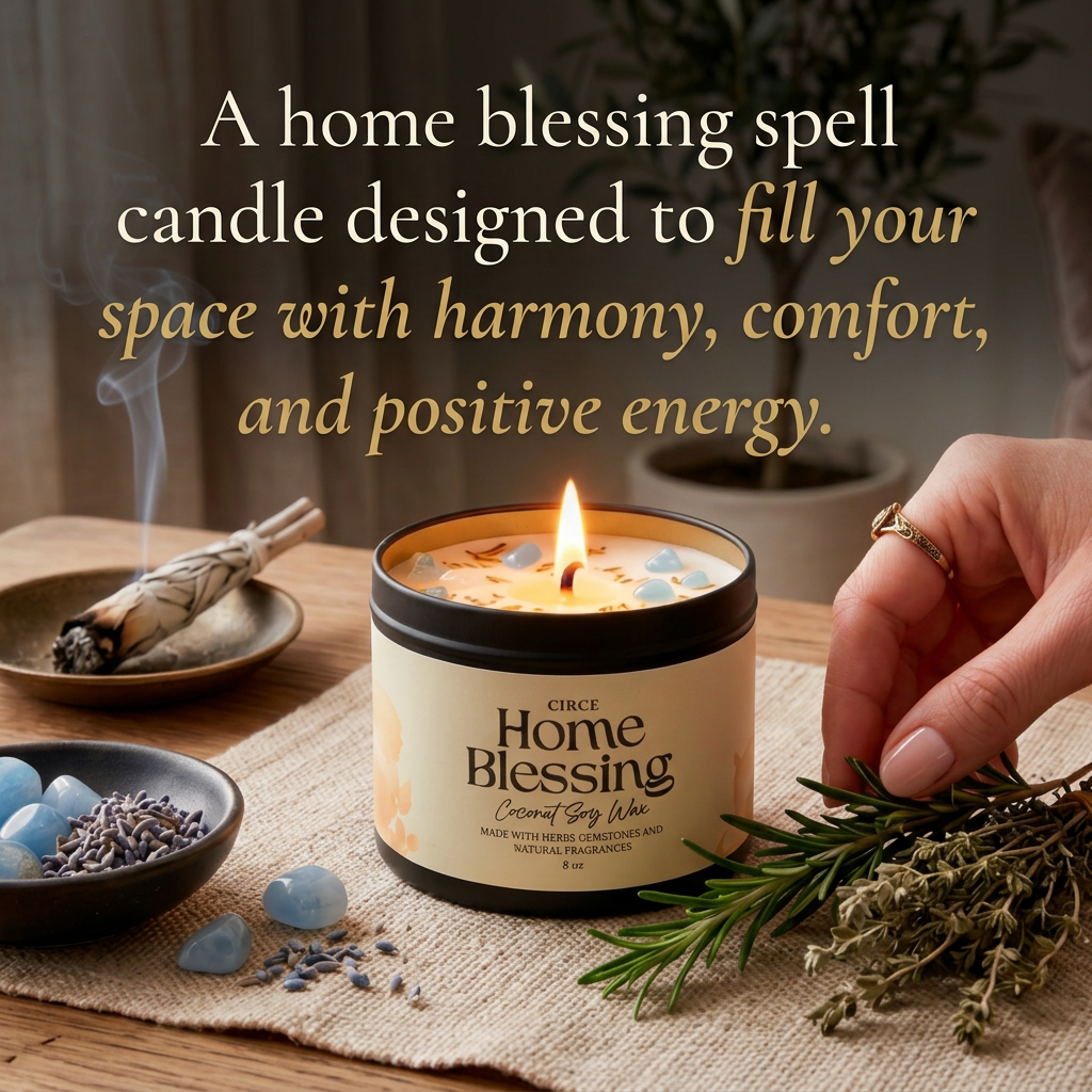 Home Blessing Candle — 8‑oz Harmony & Protection by Circe Boutique