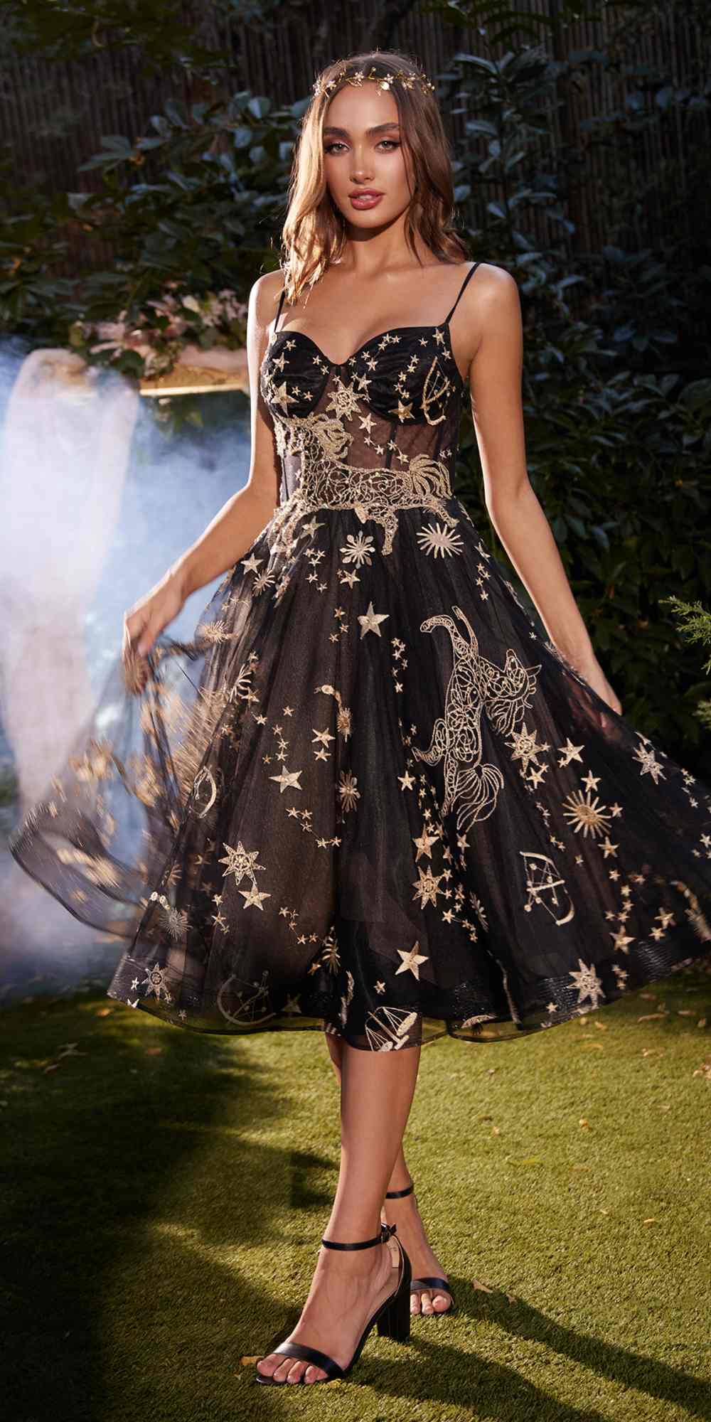 Andrea & Leo A0823 Illusion Bodice Short Prom Dress with Corset Back by DiscountDressShop