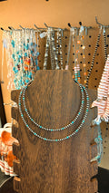 4MM TURQUOISE & STERLING SILVER PEARL NECKLACE by The Sterling Spur
