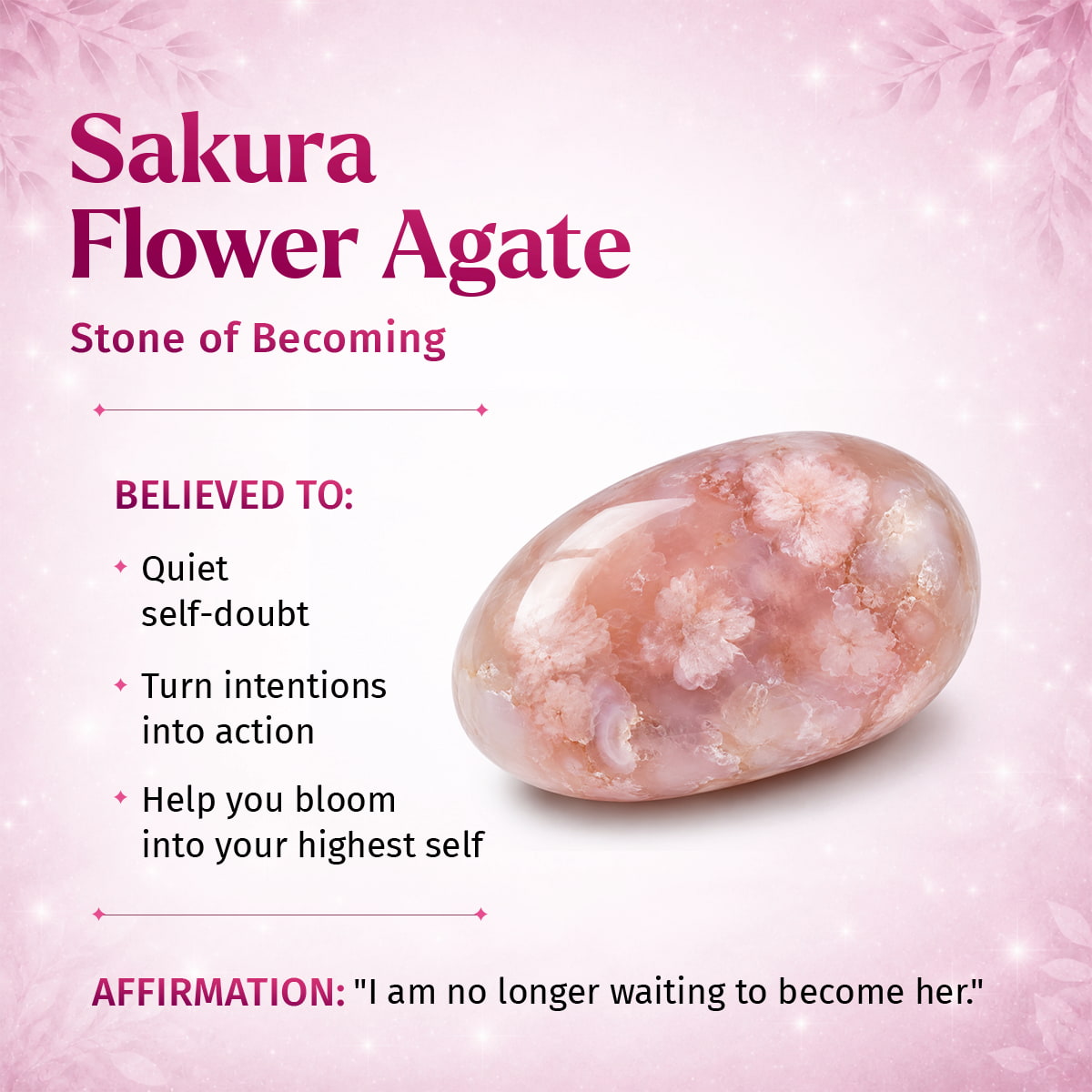 The Woman You’re Becoming - Sakura Flower Agate Bracelet by Conscious Items