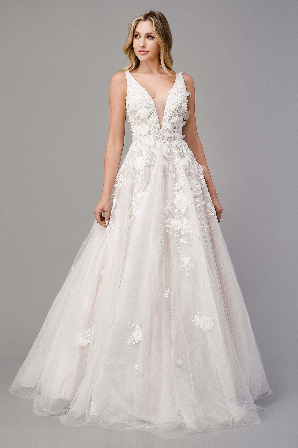 Andrea & Leo A1028W Gardenia A-Line Wedding Gown by DiscountDressShop