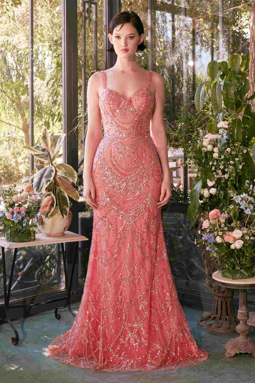 Andrea & Leo A1363 Dress Fitted Beaded Evening Gown by DiscountDressShop