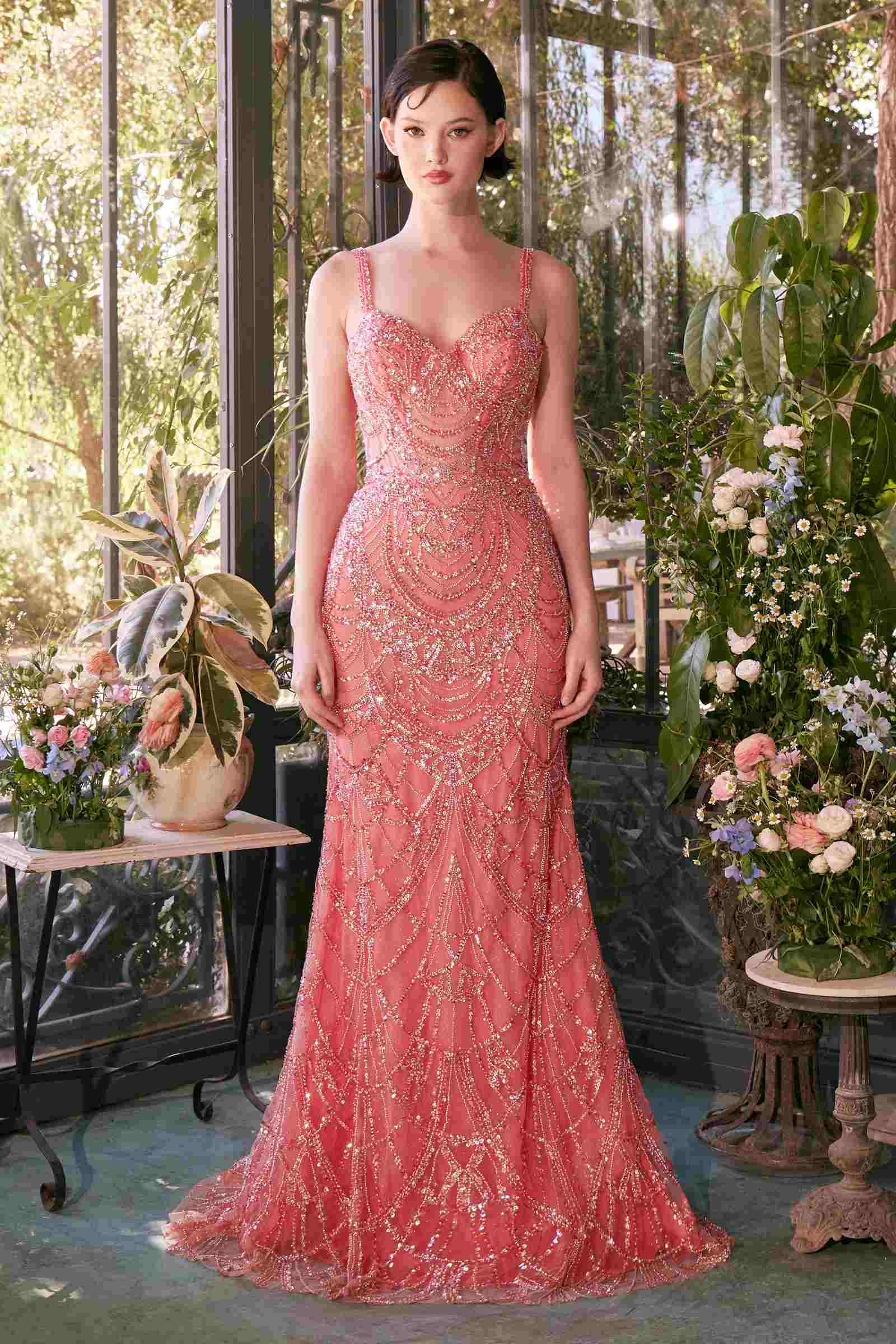 Andrea & Leo A1363 Dress Fitted Beaded Evening Gown by DiscountDressShop