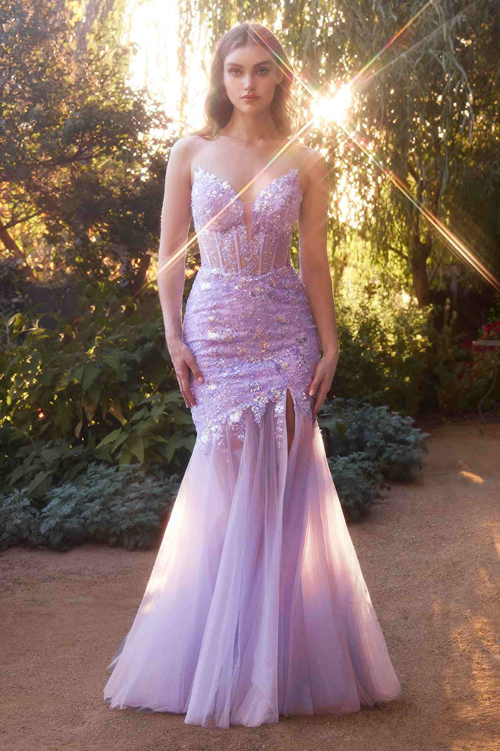 Andrea & Leo A1388 Dress Sequin Floral Mermaid Gown by DiscountDressShop