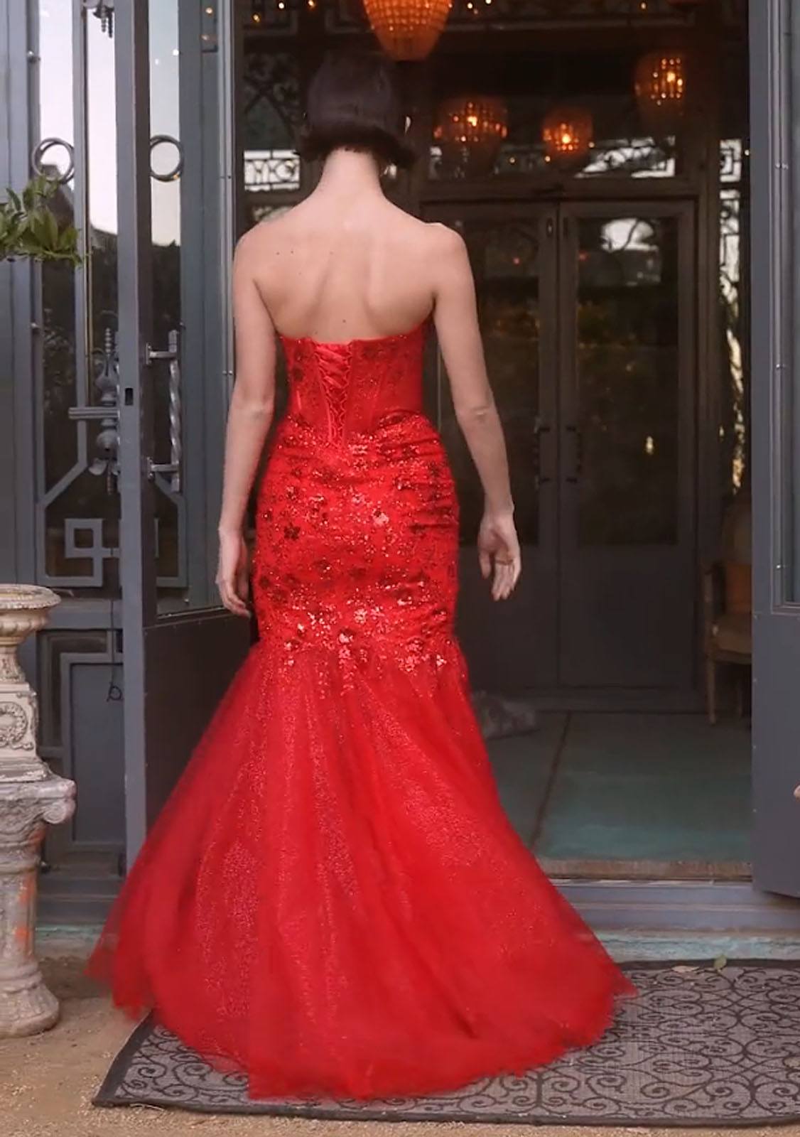 Andrea & Leo A1388 Dress Sequin Floral Mermaid Gown by DiscountDressShop