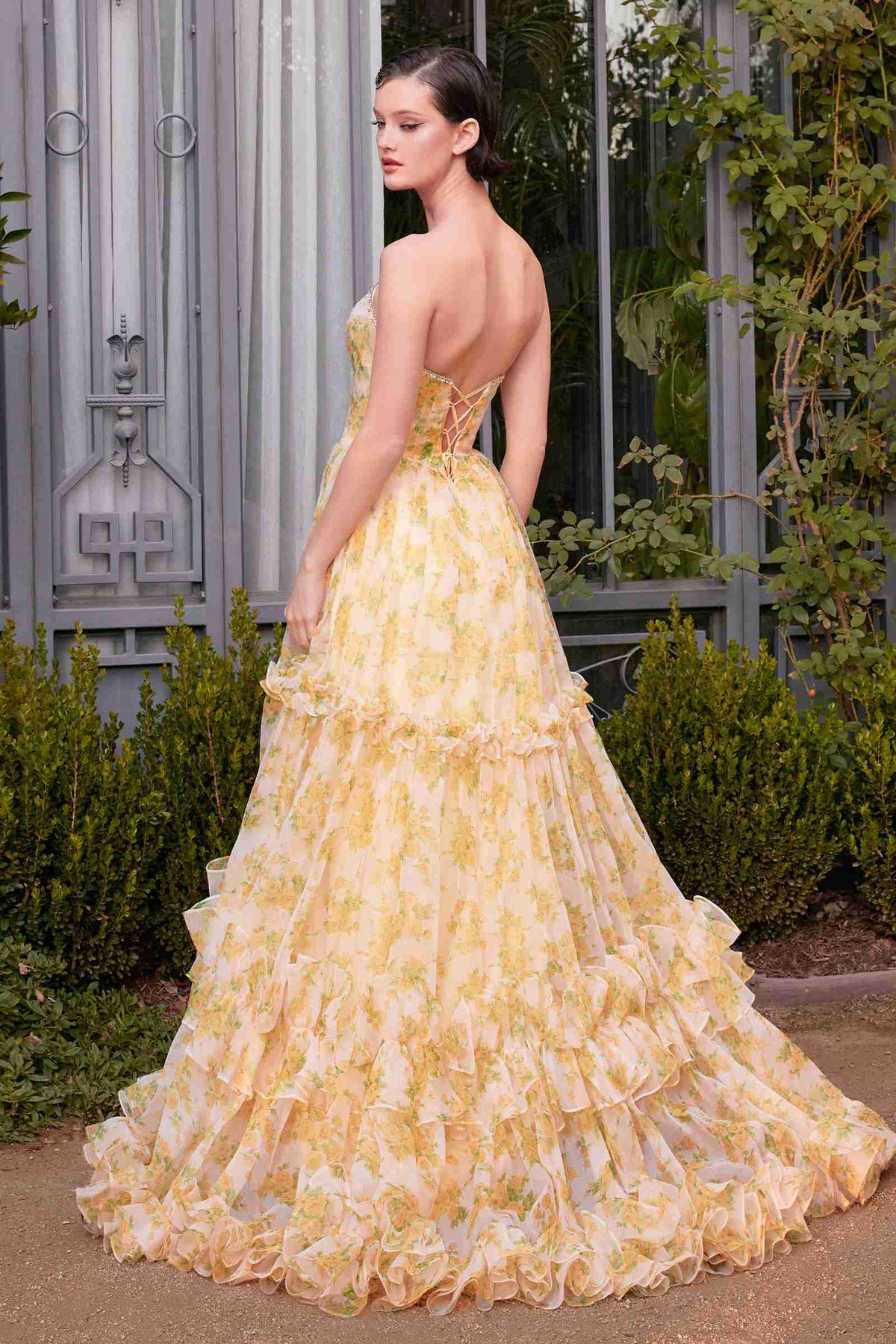 Andrea & Leo A1430 Dress Strapless Floral Printed Ball Gown by DiscountDressShop