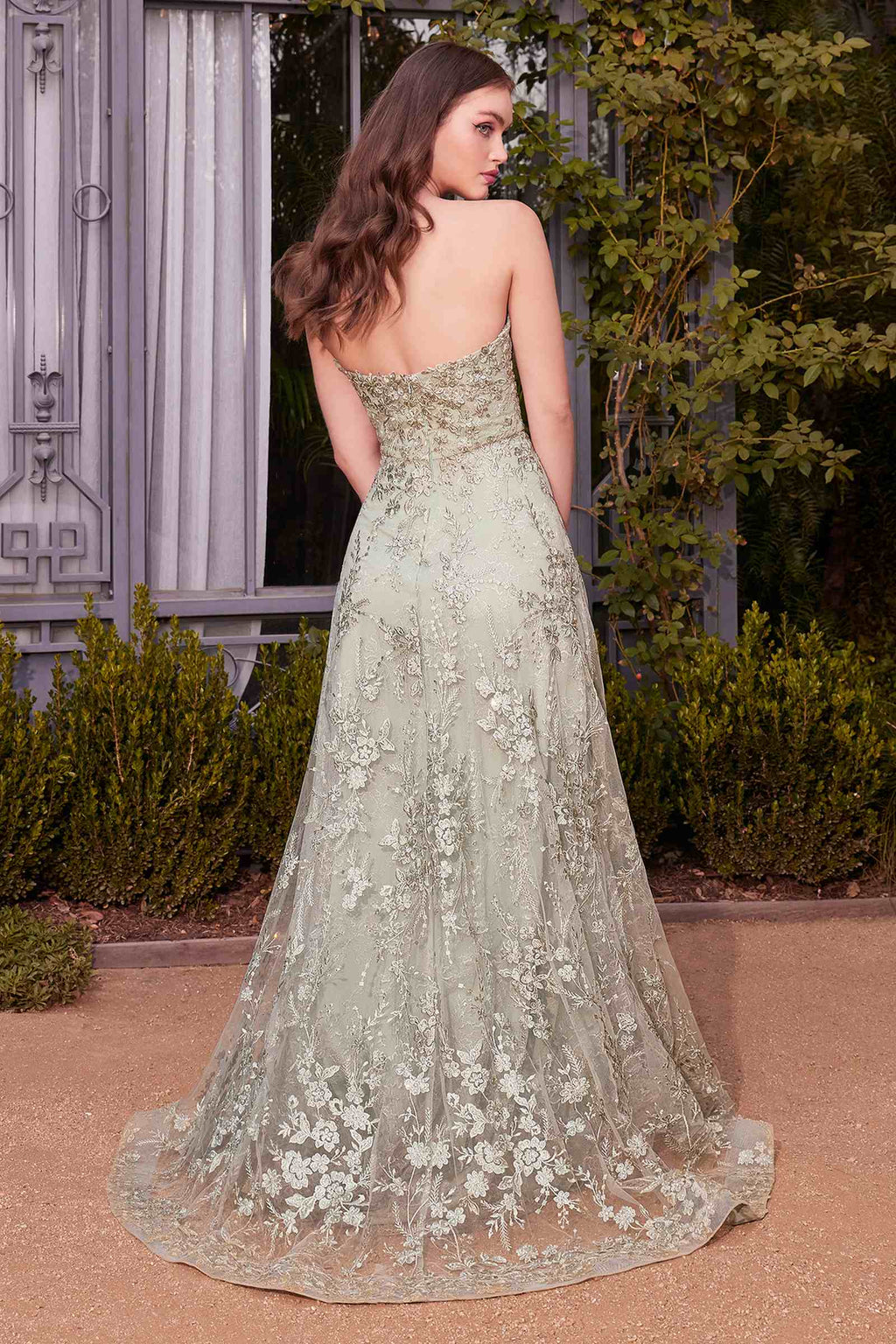 Andrea & Leo A1446 Dress Floral Lace Gown With A Cape by DiscountDressShop