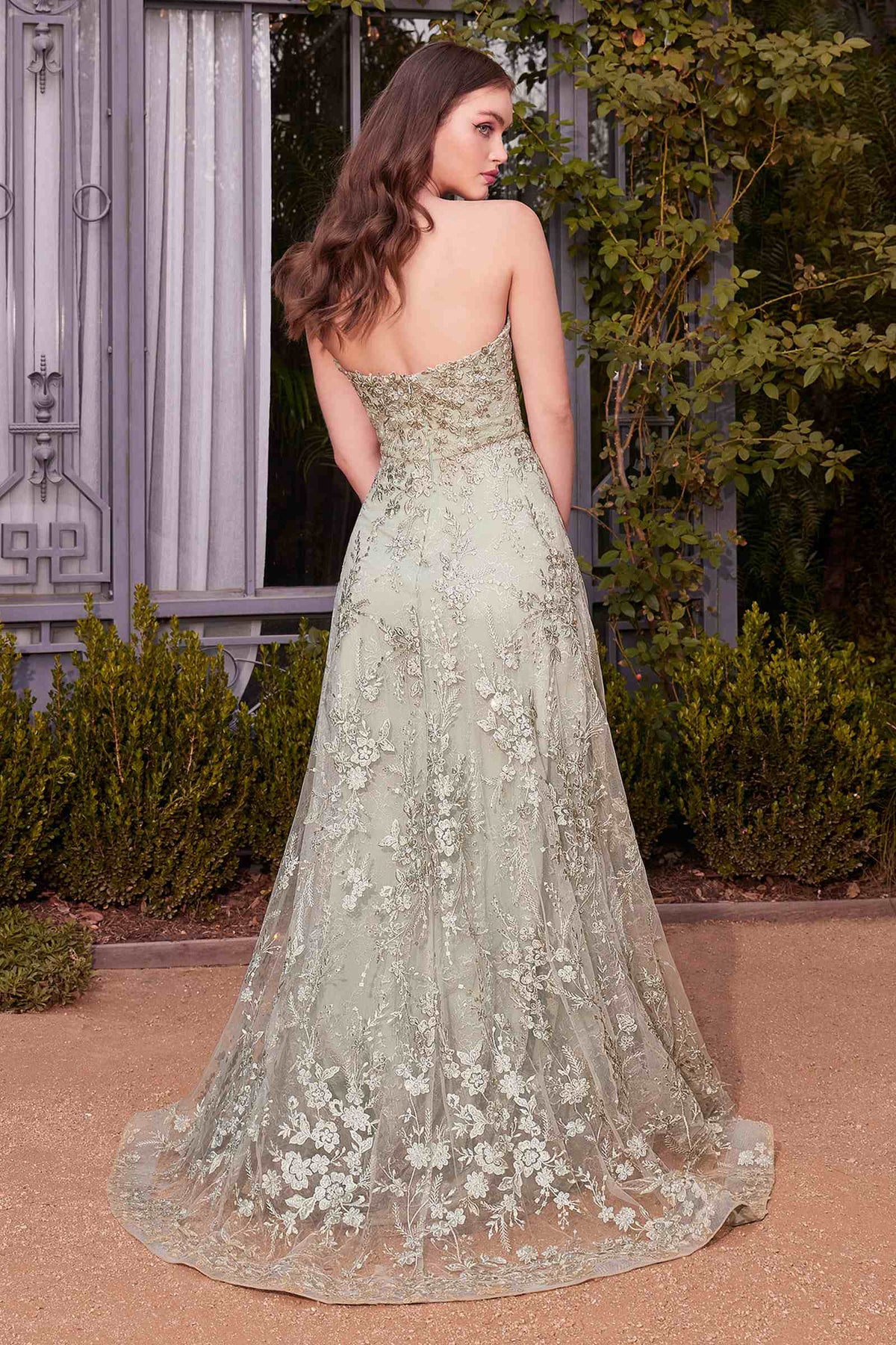 Andrea & Leo A1446 Dress Floral Lace Gown With A Cape by DiscountDressShop