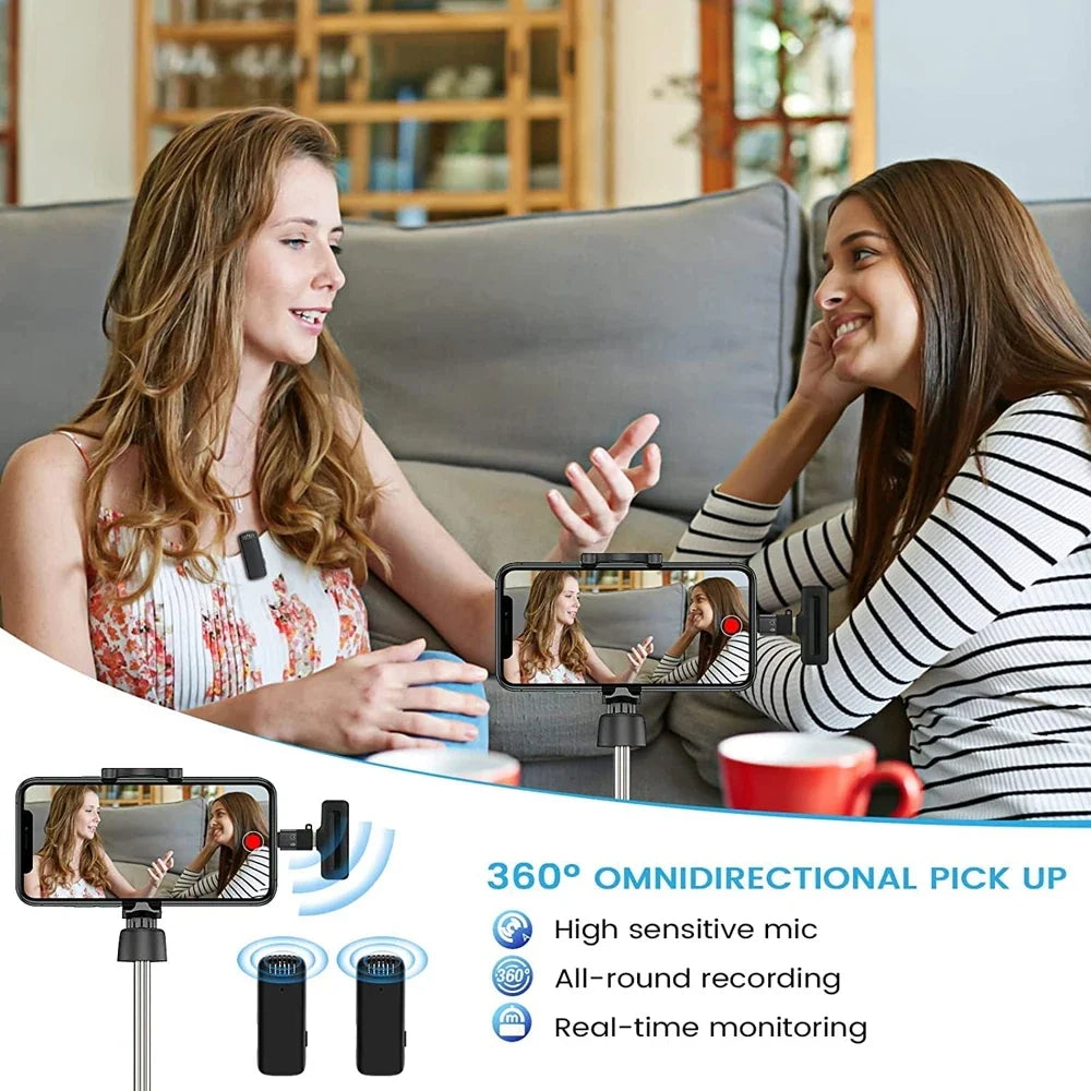 Wireless Lavalier Microphone Mini Clip On Mic With Charging Case Compatible With iPhone Android Live Streaming Video Recording Vlog by FLIPSTYLEZLLC