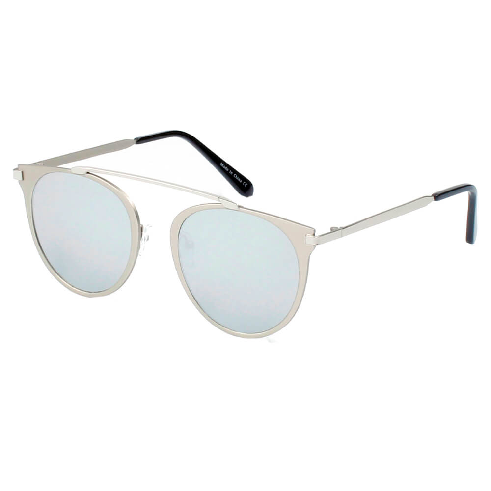 FRISCO | Modern Horn Rimmed Metal Frame Round Sunglasses by Cramilo Eyewear