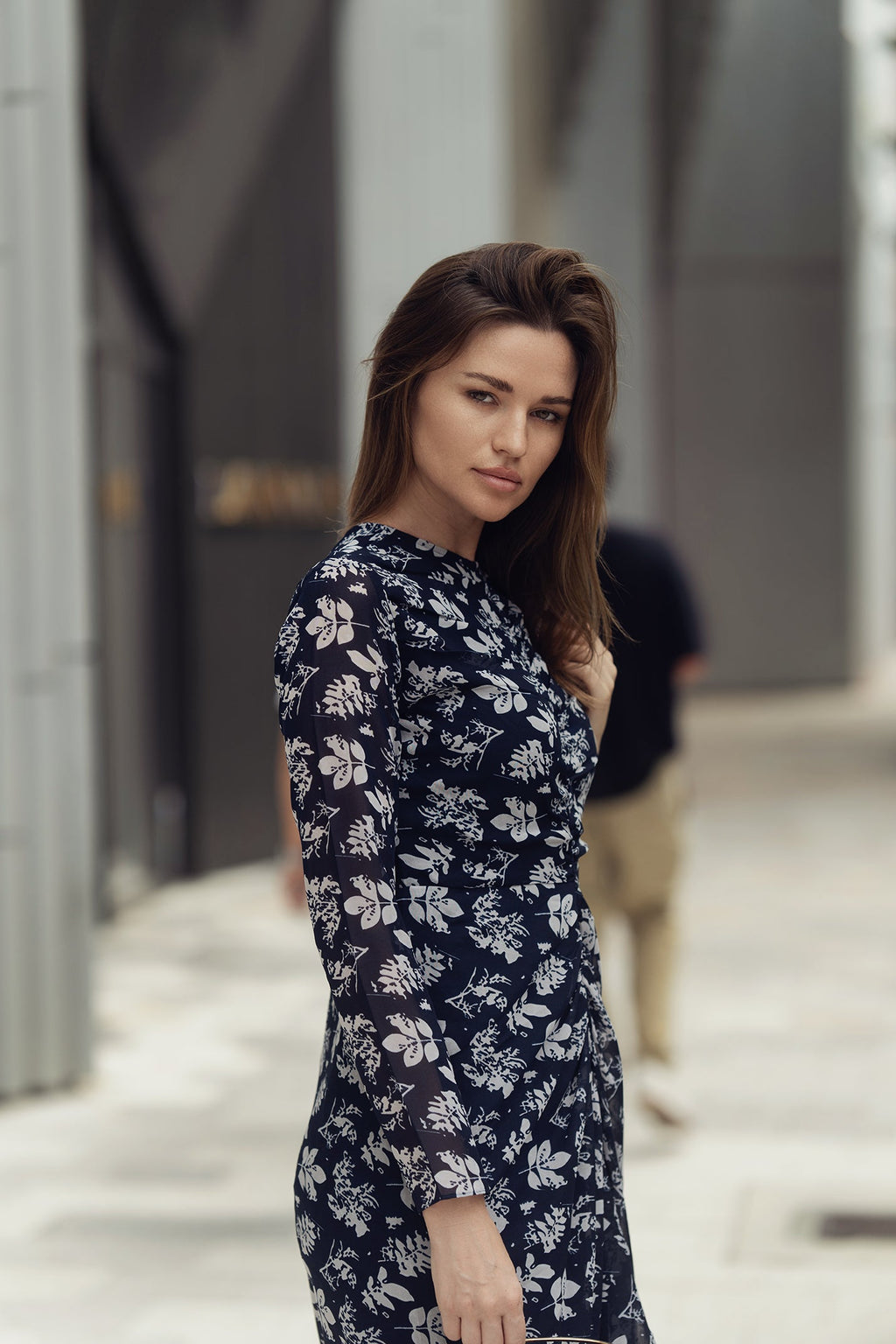 YULIA SHIRRED DRESS IN PAISLEY PRINT by profile-nyc