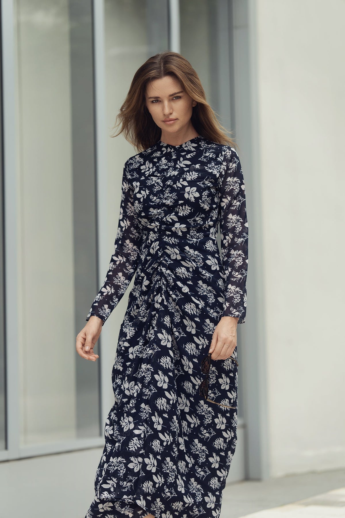 YULIA SHIRRED DRESS IN PAISLEY PRINT by profile-nyc