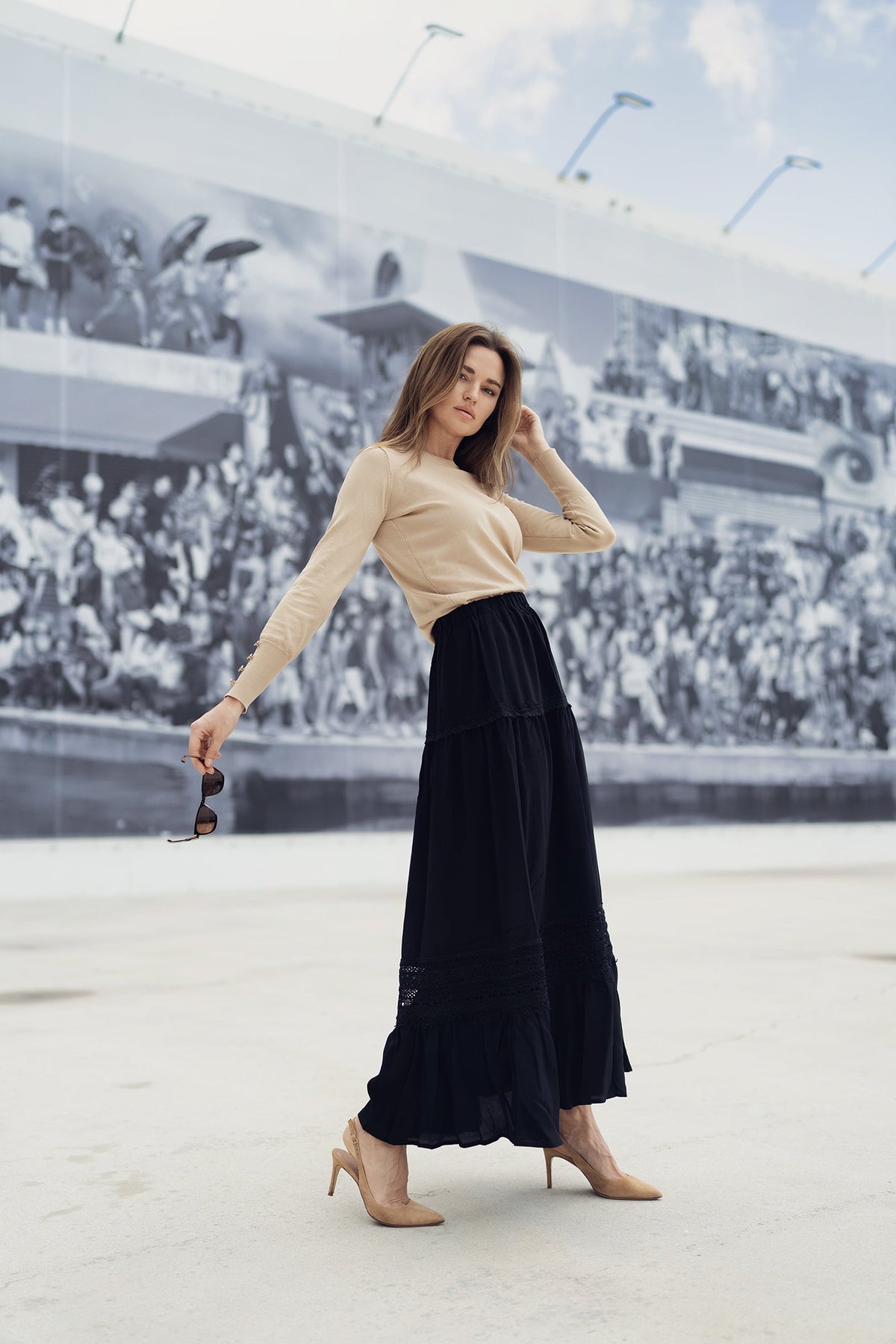 EYELET SKIRT IN WHITE by profile-nyc