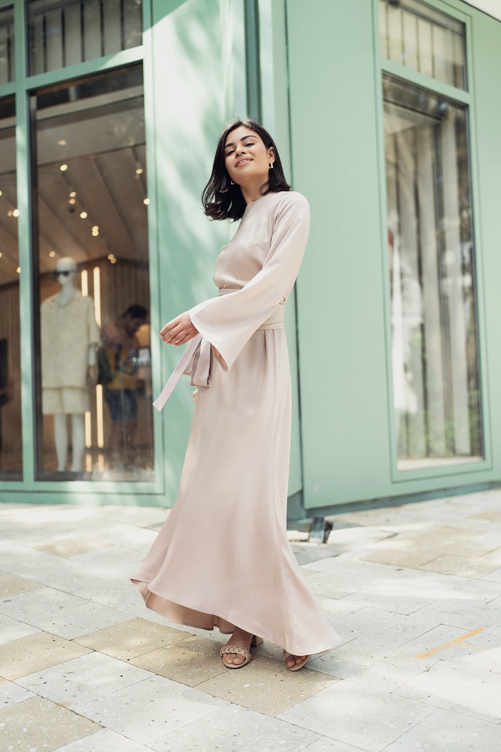 BELL DRESS IN TAUPE by profile-nyc