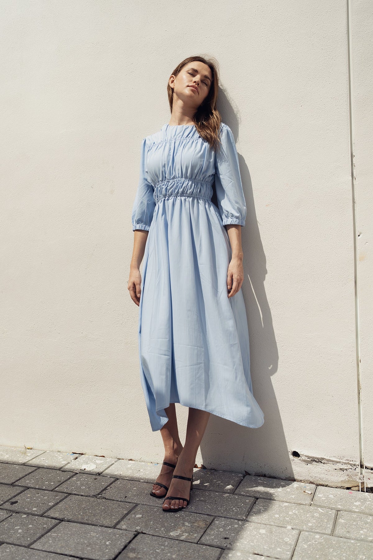 SKY SMOCKING DRESS by profile-nyc