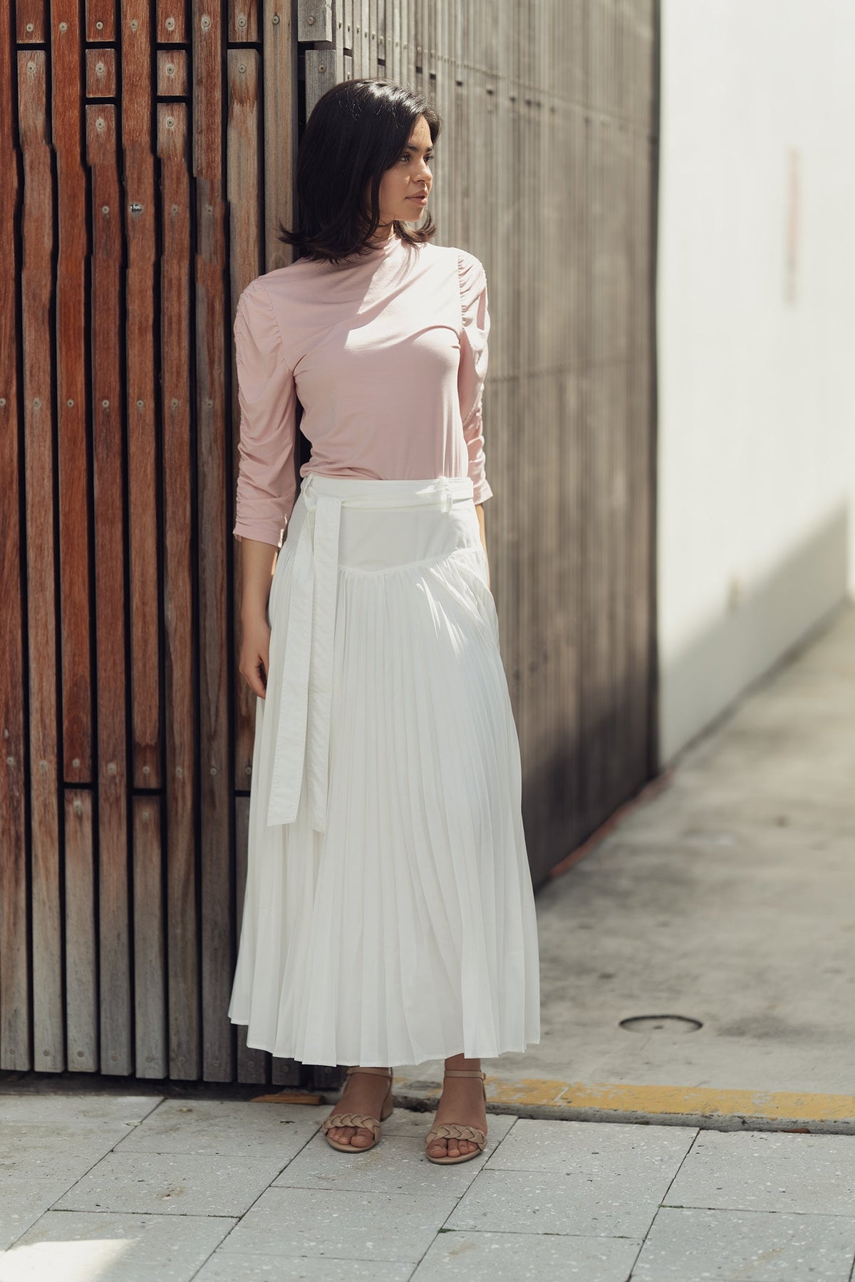 DROP WAIST PLEATED SKIRT by profile-nyc