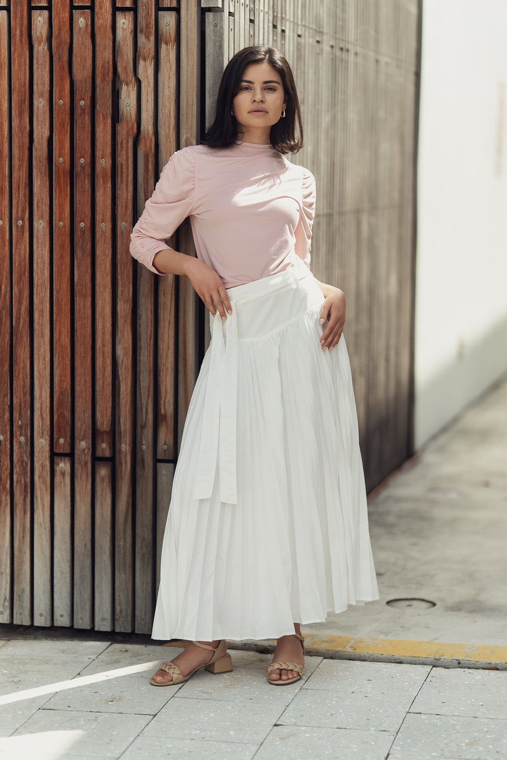 DROP WAIST PLEATED SKIRT by profile-nyc