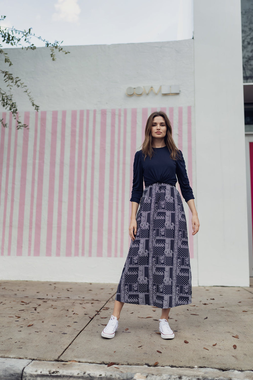 PAISLEY JUMPER IN NAVY by profile-nyc