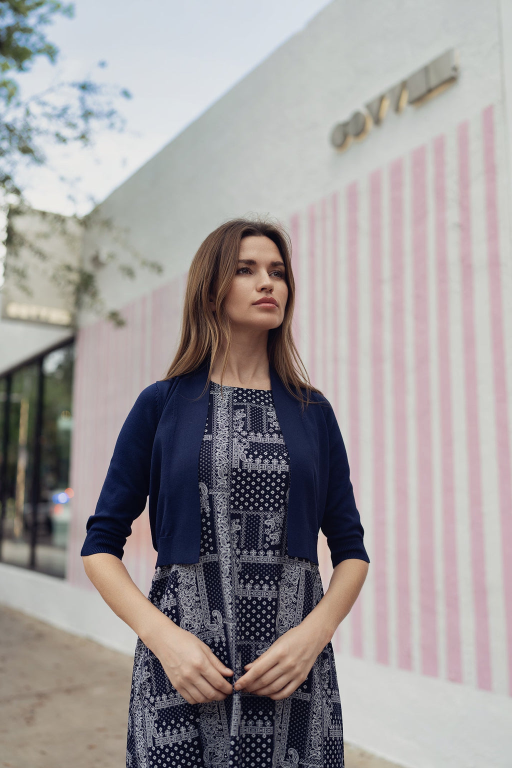 PAISLEY JUMPER IN NAVY by profile-nyc