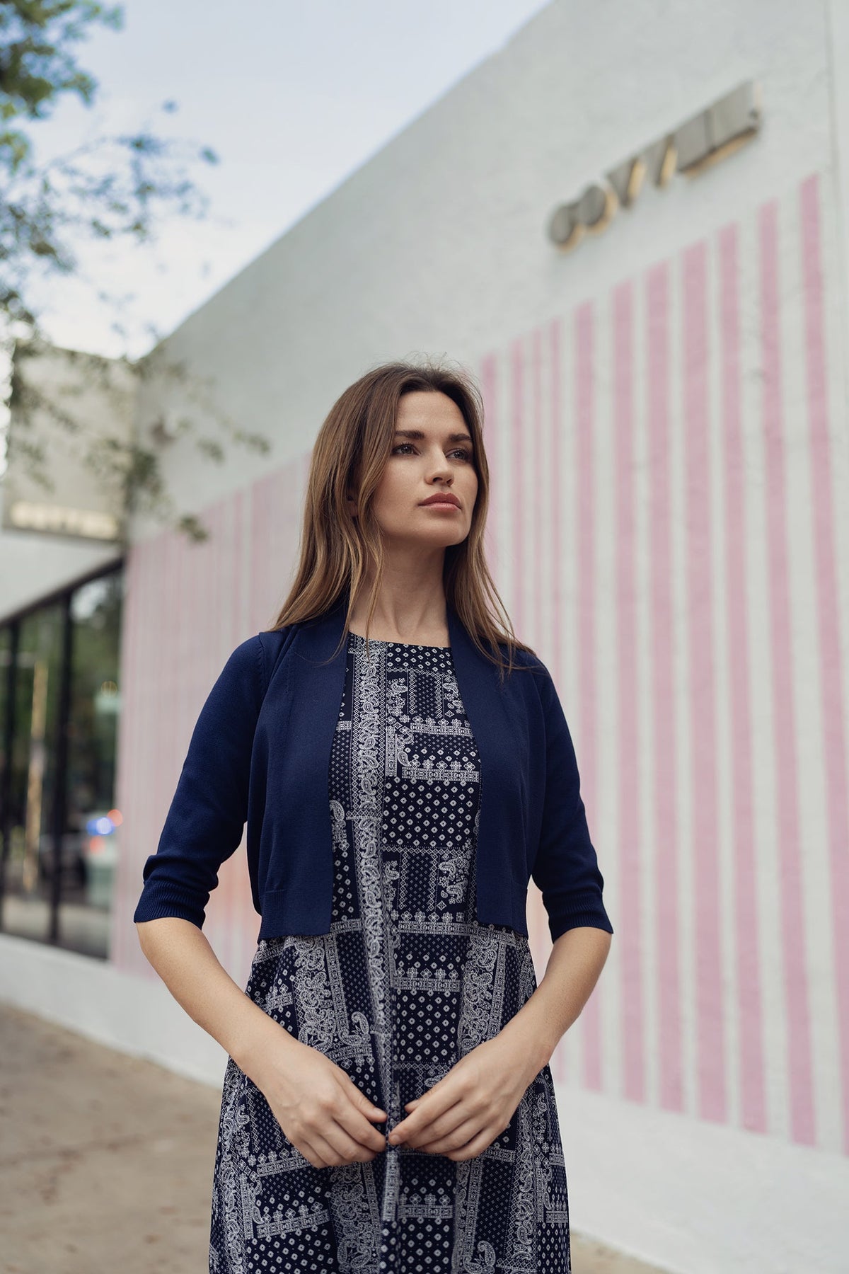 PAISLEY JUMPER IN NAVY by profile-nyc