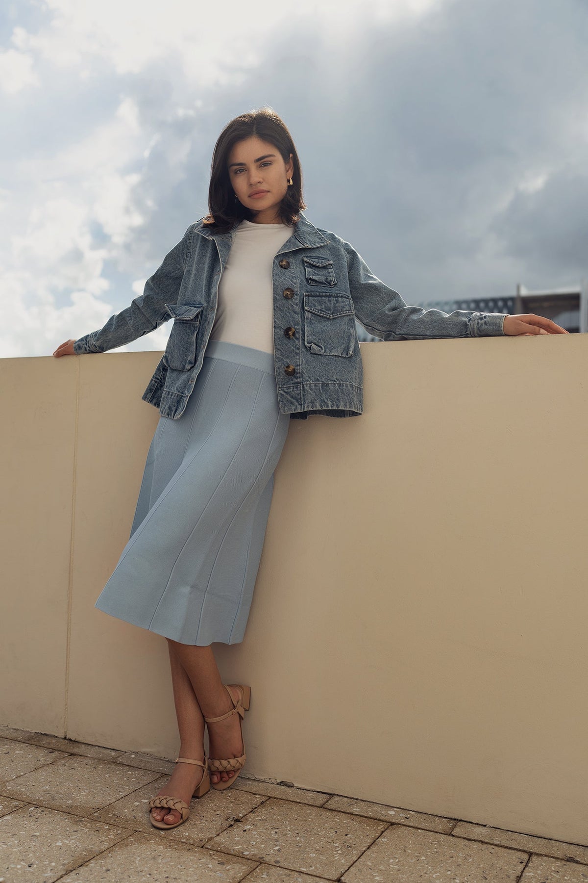 SUMMER SEAM SKIRT IN SKY BLUE by profile-nyc
