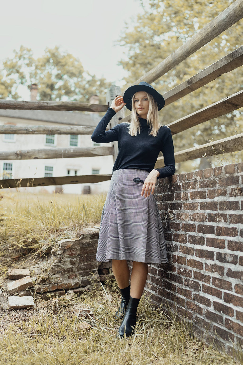 WOOL PLAID KILT SKIRT by profile-nyc