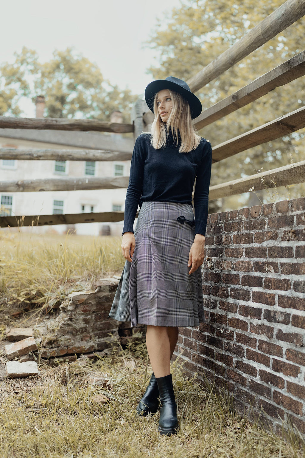 WOOL PLAID KILT SKIRT by profile-nyc
