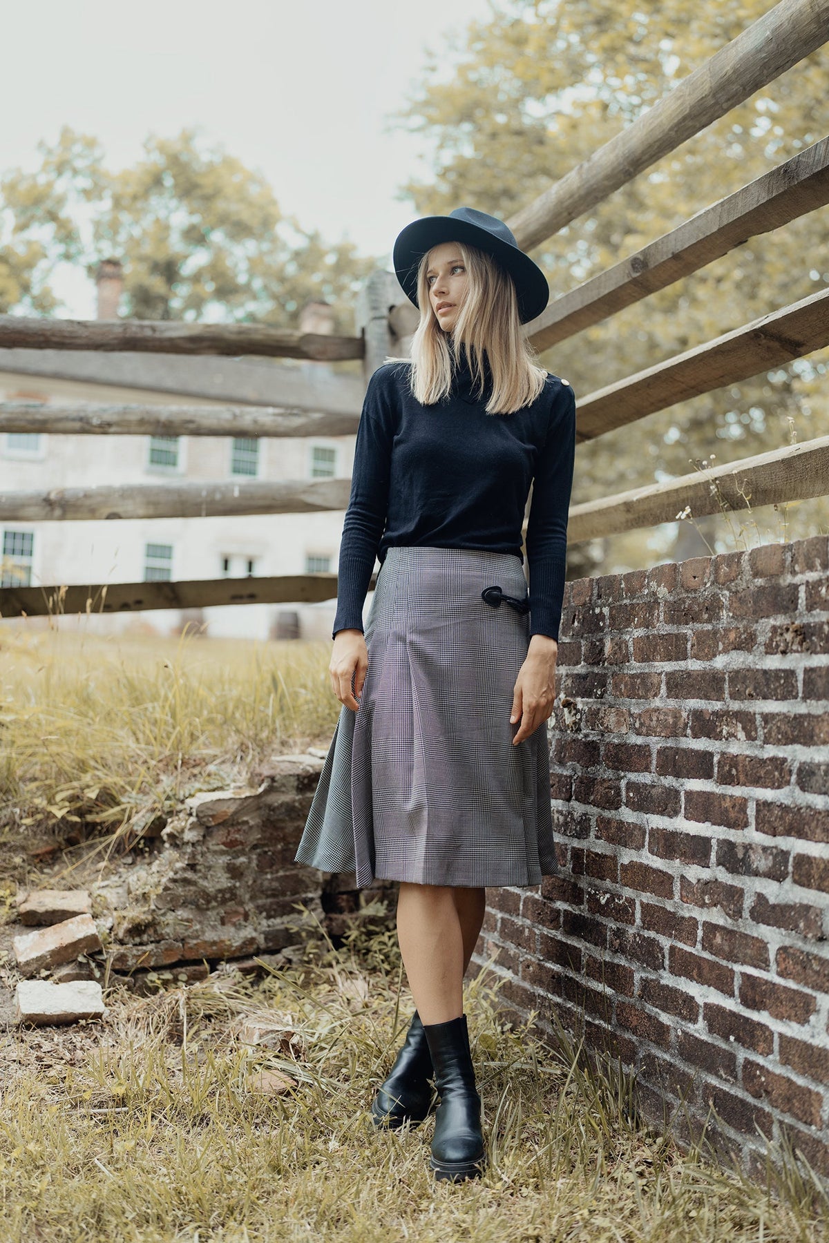 WOOL PLAID KILT SKIRT by profile-nyc