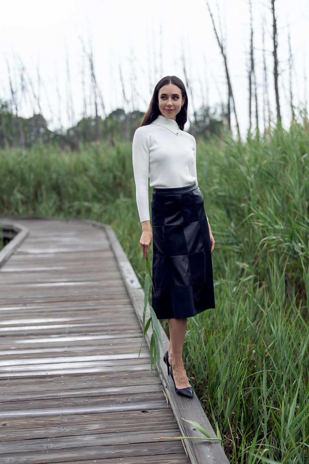 LEATHER SUEDE SKIRT by profile-nyc