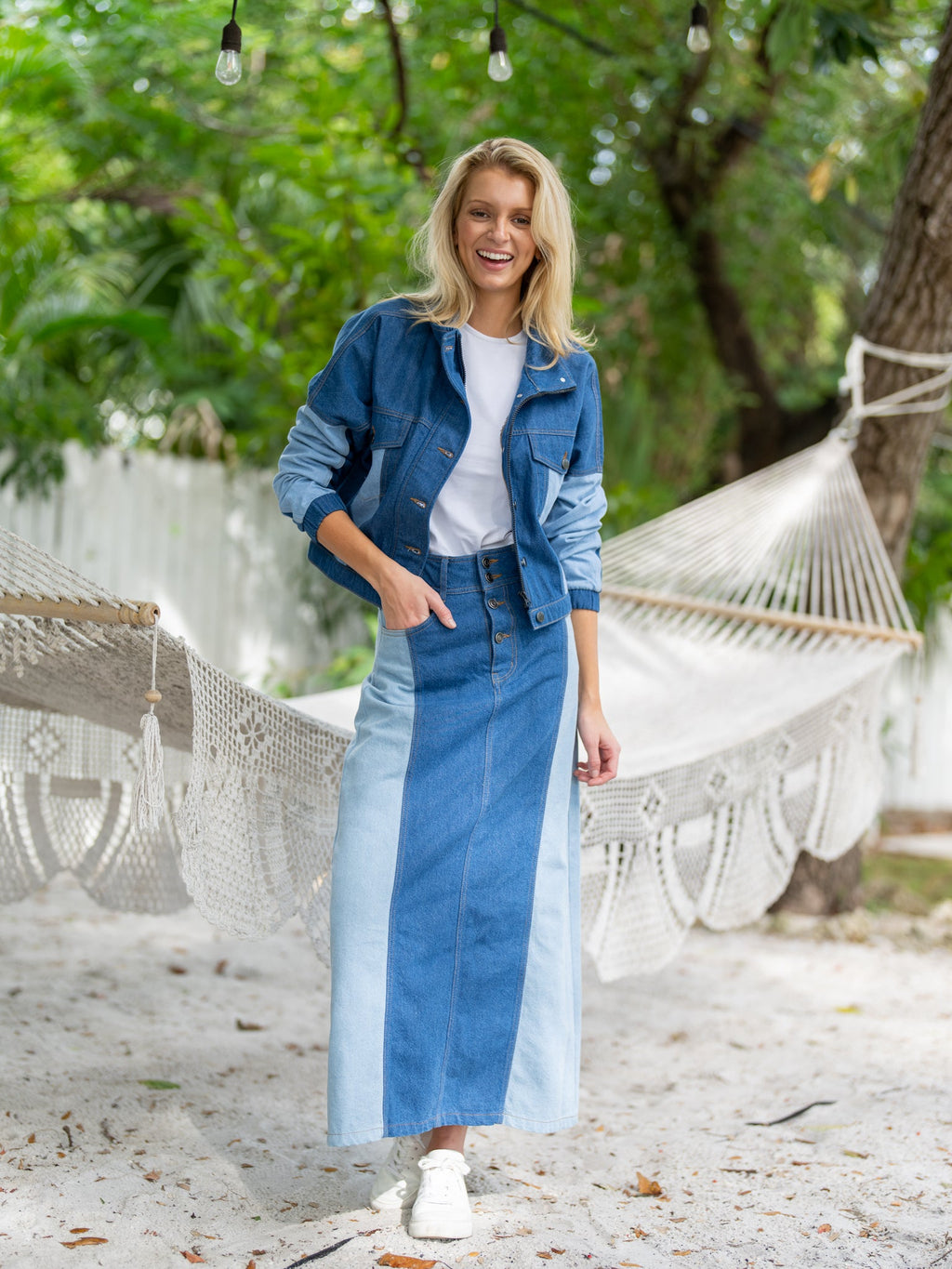 LONG DENIM A SKIRT by profile-nyc