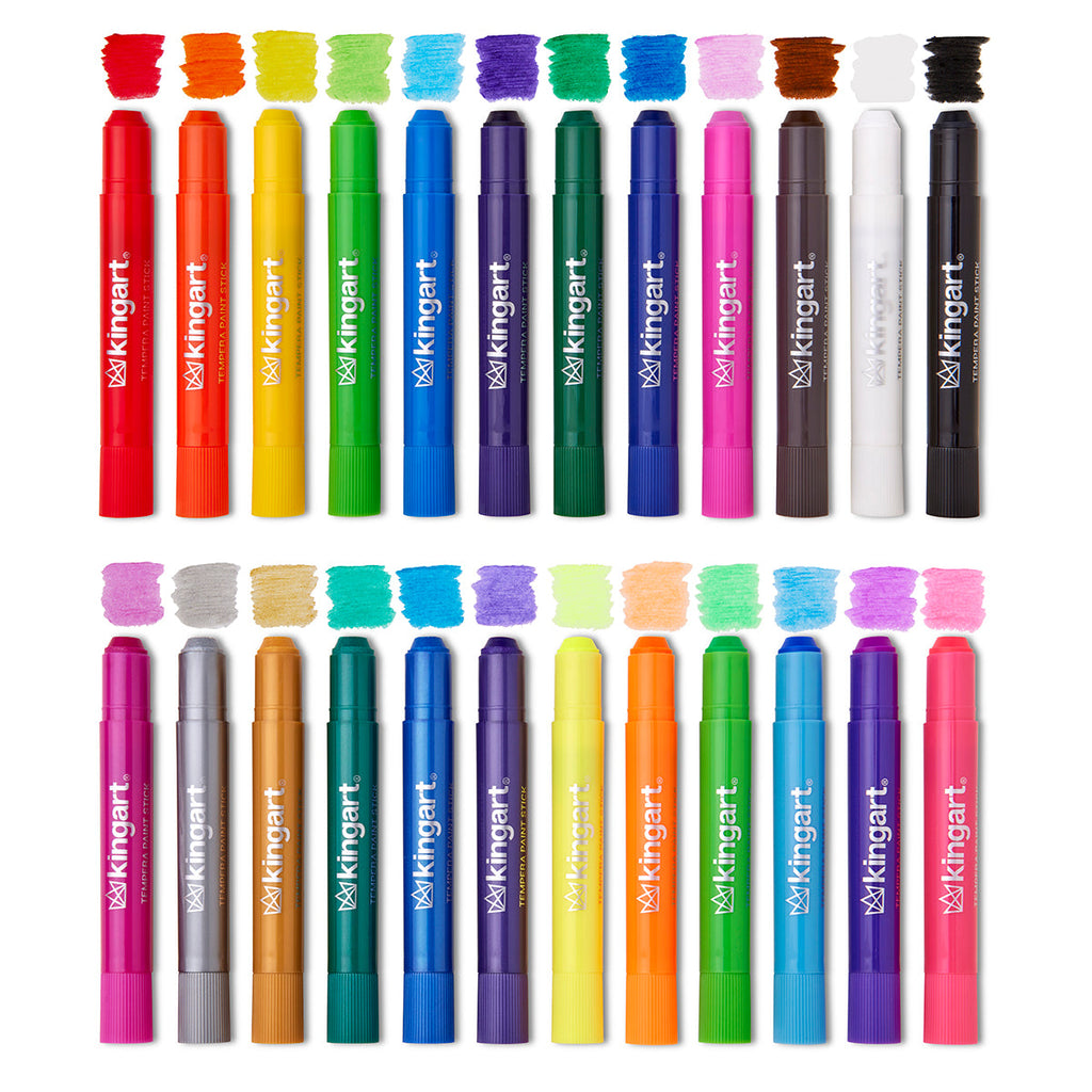 Tempera Paint Thin Sticks, 24 Colors by KINGART