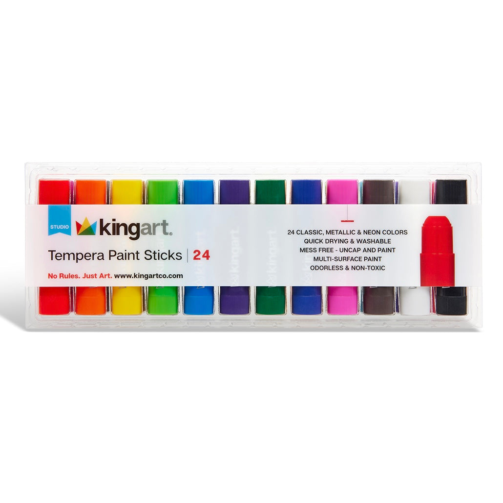Tempera Paint Sticks – 24 Colors by KINGART
