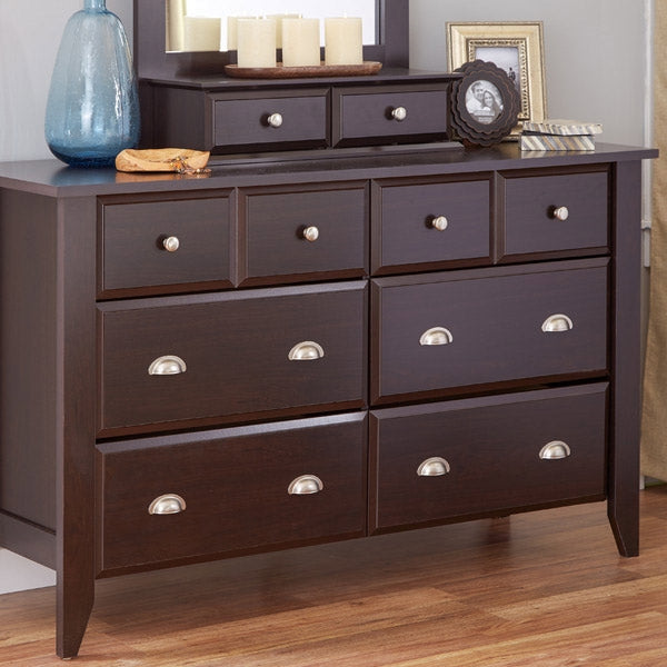 Dark Brown Wood 6-Drawer Wardrobe Dresser by HomePacific