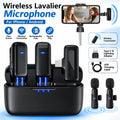 Wireless Lavalier Microphone Mini Clip On Mic With Charging Case Compatible With iPhone Android Live Streaming Video Recording Vlog by FLIPSTYLEZLLC