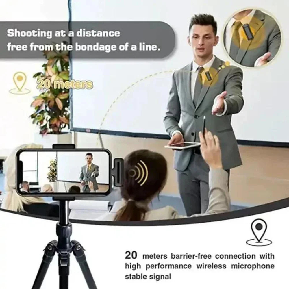 Wireless Lavalier Microphone Mini Clip On Mic With Charging Case Compatible With iPhone Android Live Streaming Video Recording Vlog by FLIPSTYLEZLLC