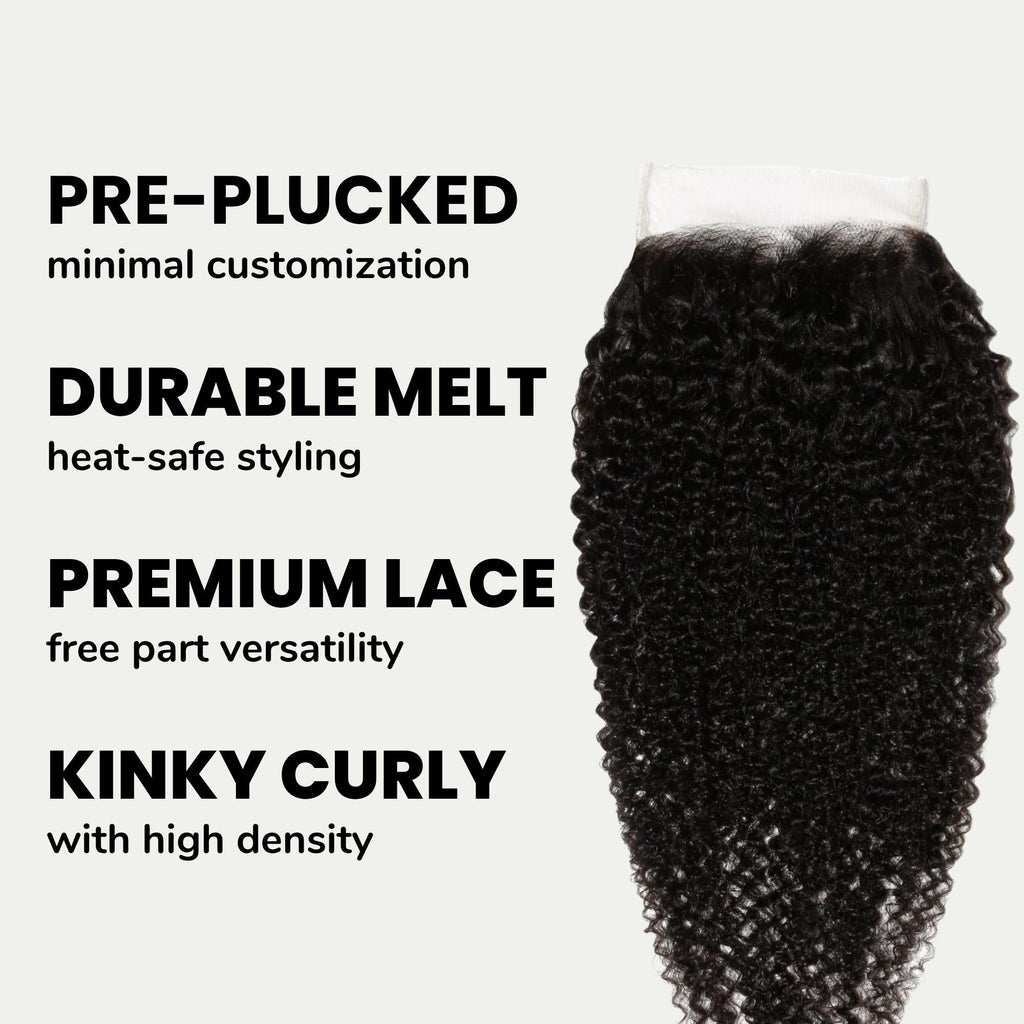 Afro Kinky Curly 4x4 Transparent Lace Human Hair Closure by Private Label