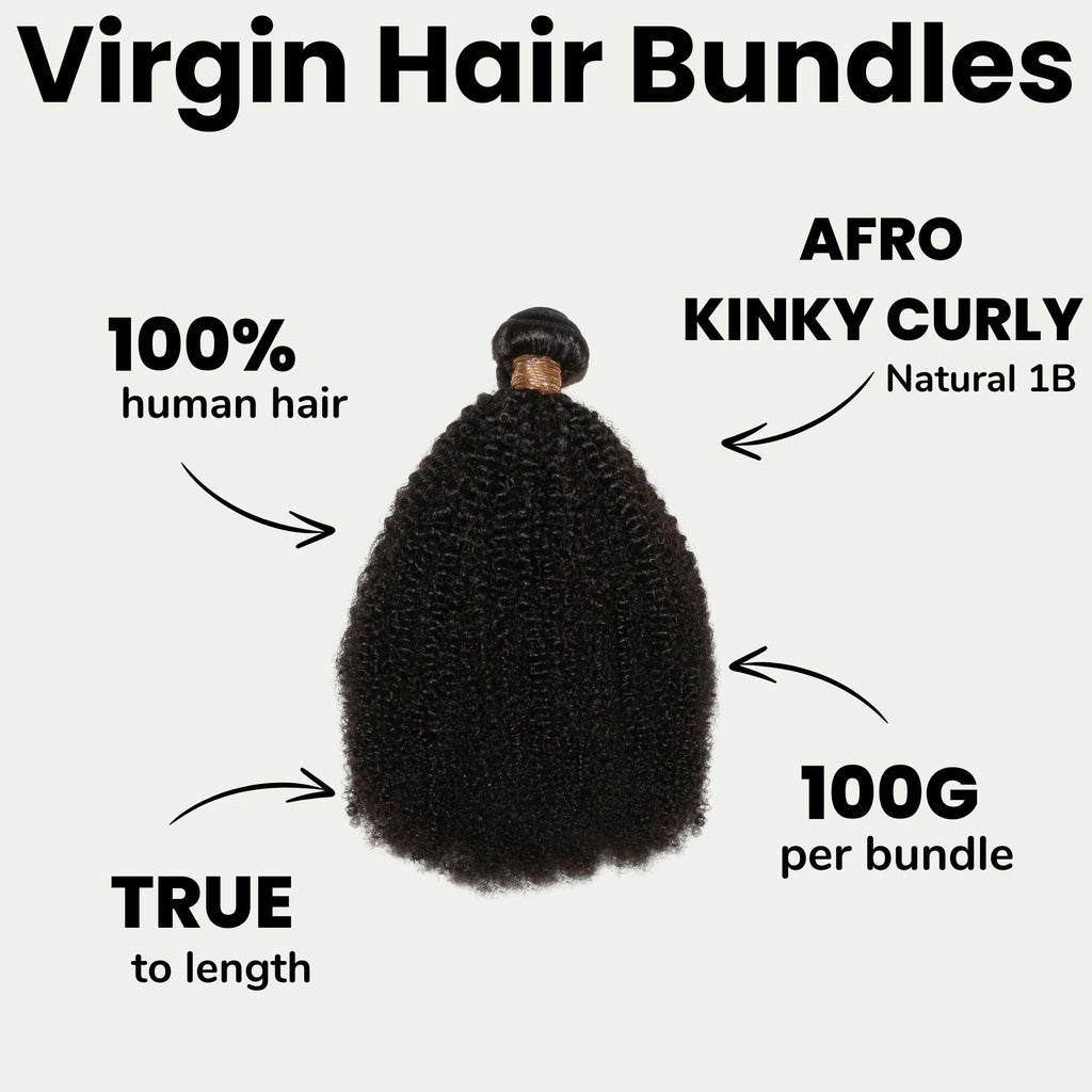 Afro Kinky Curly 100% Human Hair Bundles by Private Label